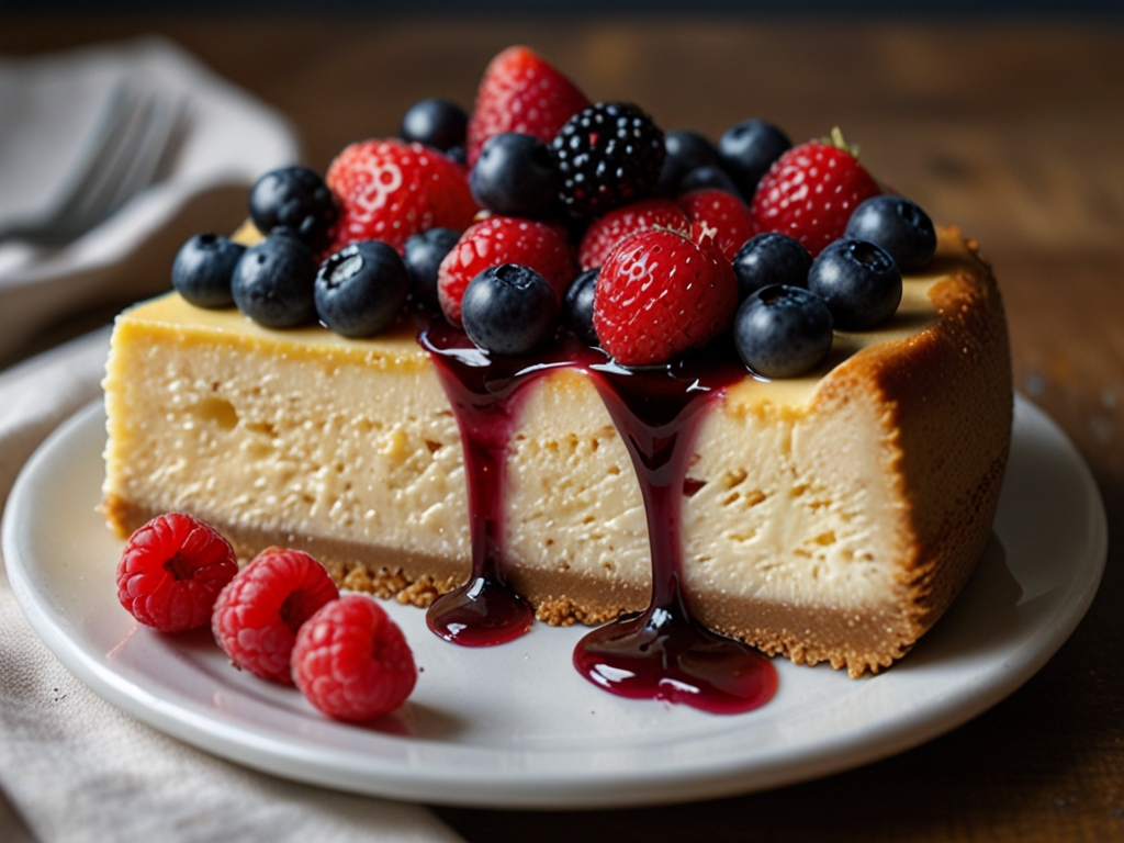 cheesecake com frutas vermelhas